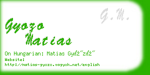 gyozo matias business card